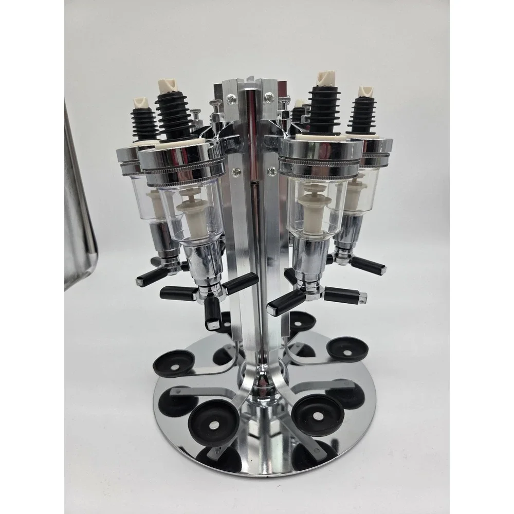 6 Bottle Alcohol Liquor Dispenser Stand Rotating Drink Beer Wine Bar Butler